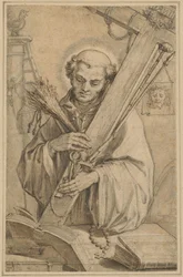 San Bernardo de Claraval con los instrumentos de la Pasión