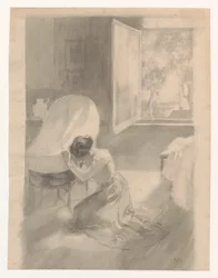 Madre junto a la cuna