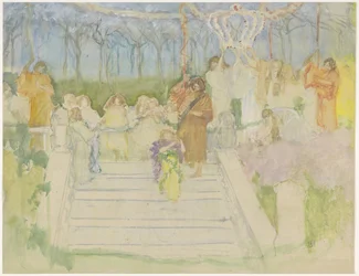 Cuadro viviente con motivo de la boda de la reina Guillermina en 1901