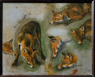 Un zorro (pintura sobre lienzo)