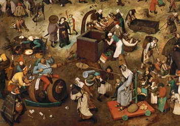 Lucha entre Carnaval y Cuaresma (pintura sobre madera de roble)