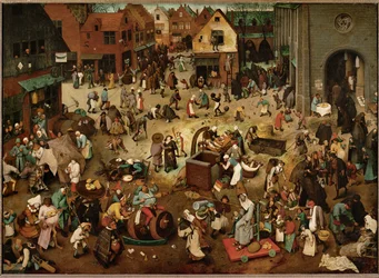 Lucha entre Carnaval y Cuaresma (pintura sobre madera de roble)