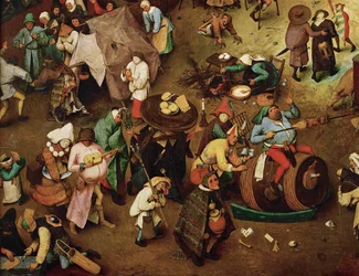 Lucha entre Carnaval y Cuaresma (pintura sobre madera de roble)