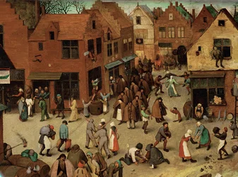Lucha entre Carnaval y Cuaresma (pintura sobre madera de roble)
