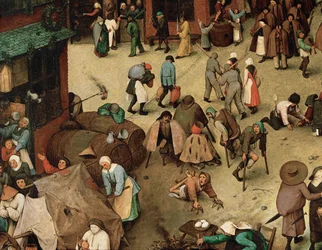 Lucha entre Carnaval y Cuaresma (pintura sobre madera de roble)