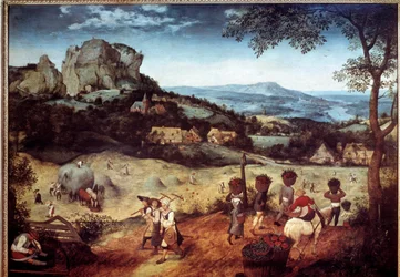 Recolección de heno (Pintura de Pieter Bruegel el Viejo, 1525-1569) siglo XVI Praga, Galería Nacional