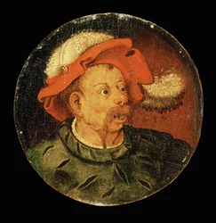 Cabeza de mercenario, o La colere (pintura sobre madera)