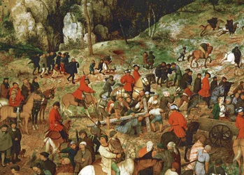 Jesús cargando la cruz (pintura sobre madera de roble)