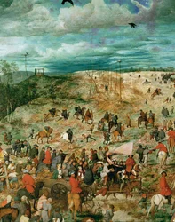 Jesús cargando la cruz (pintura sobre madera de roble)