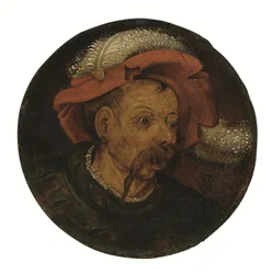 Cabeza de landsknecht (óleo sobre tabla)