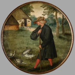 Quién sabe por qué los gansos andan descalzos, c.1594 (óleo sobre tabla)