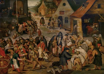Obras de misericordia (óleo sobre tabla)