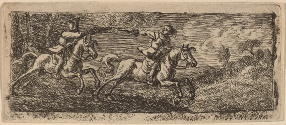 Dos jinetes luchando