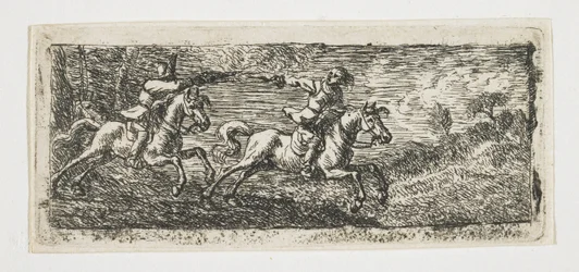 Dos jinetes luchando