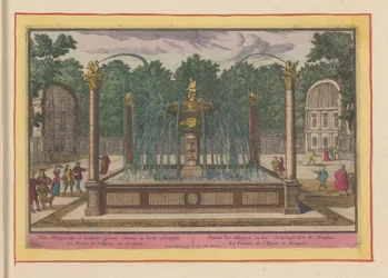 Fuente del Extracto de Espina en los Jardines del Palacio Real de Aranjuez Fuente del Harpyen y el Toonpluysertjen en Aranjues (título sobre objeto) Theatrum Hispaniae (...) (título de serie)