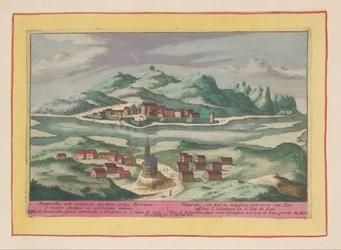 Vista de Fuenterrabía Fontarabie, ciudad de Guipiscoa, no lejos del mar, entre S. Sebastián y S. Ian de Luz (...) (título sobre objeto) Theatrum Hispaniae (...) (título de serie)