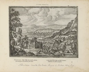 Landschap conoció a Abraham en de drie engelen Operación divina (título sobre objeto) Los emblemas sagrados y las principales historias de ambos testamentos (Oude Testament) (título de la serie) Imágenes y figuras de libros (título de la serie)