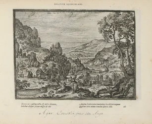 Landschap conoció a Hagar en de engel Consolando el fuego (título sobre el objeto) Los emblemas sagrados y las principales historias de ambos testamentos (Oude Testament) (título de la serie) Imágenes y figuras de libros (título de la serie)