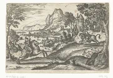 Paisaje con dos jinetes.
