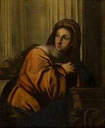 Una dama identificada como la Magdalena, c.1623-78 (Óleo sobre lienzo pegado a un panel de madera)