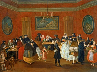 El Ridotto: escena de mascarada ... (pintura sobre lienzo)