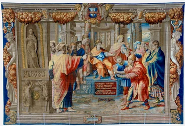 Tapiz del siglo XVII que representa la ceguera del hechicero Elima