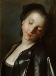 Joven mujer durmiendo, mediados del siglo XVIII
