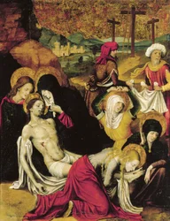 Deposición de Cristo, o Piedad de Tánger, de Pietro Cavaro (activo 1508-1538), temple sobre tabla