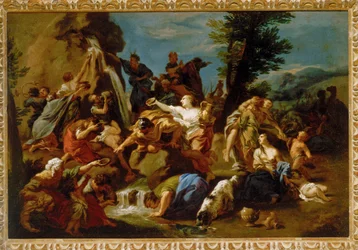 Moisés golpeando la roca en el desierto,
segunda mitad del siglo XVII (óleo sobre lienzo)