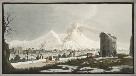 Vesubio en la nieve, placa V de 