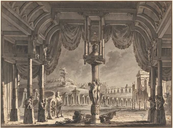 Diseño de Escenario de un Campamento Romano Antiguo por la Noche