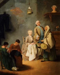 Taller de bordado, por Pietro Longhi (1701-1785)