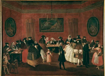 Il Ridotto (El Foyer) Pintura de Pietro Longhi (1702-1785) 1750 Venecia, Ca 