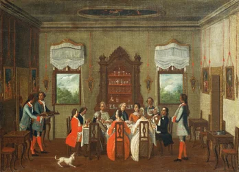Almuerzo en la villa, de la Escuela de Pietro Longhi