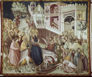 Entrada de Cristo en Jerusalén - Fresco de Pietro Lorenzetti (1280-1348)