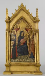Virgen y Niño con los Santos Agustín, Nicolás, Catalina, Lucía y Ángeles, c.1340-45