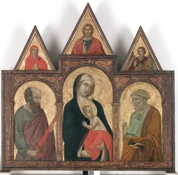 Virgen con el Niño y santos Pablo y Pedro,
1310 - 20 (temple al huevo y oro sobre madera)