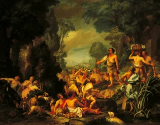 Frugoni en Arcadia, hacia 1760, de Pietro Melchiorre Ferrari (1735-1787)