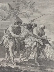 Moisés defendiendo a las hijas de Jetro, 1732-50