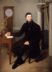 Retrato de Barnaba Oriani, astrónomo (1752 - 1832) por N. Carducci. Pintura del siglo XIX.