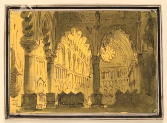 Diseño de escenario, interior de iglesia