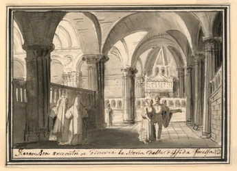 Diseño de escenario, interior de iglesia
