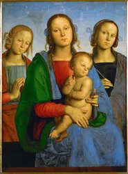 Virgen con el Niño y Santas Rosa y Catalina (pintura sobre madera de álamo)