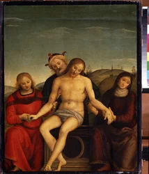 Compasión. Pintura de Pietro de Cristoforo Vannucci dit Le Perugin (Il Perugino