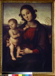 "" Virgen y el Niño "Pintura de Pietro di Cristoforo Vannucci llamada Le Perugin (Il Perugino