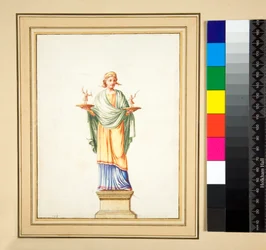 Figura femenina sobre pedestal