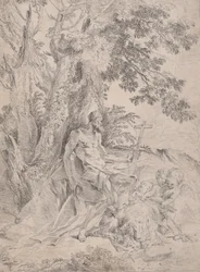 San Jerónimo ante un crucifijo acompañado de un león y tres putti, ca. 1631-1637