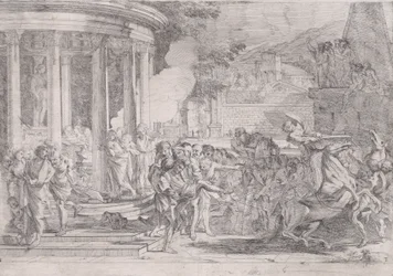 Sinorix llevado desde el templo de Artemisa tratando de escapar de los efectos del veneno, ca. 1640