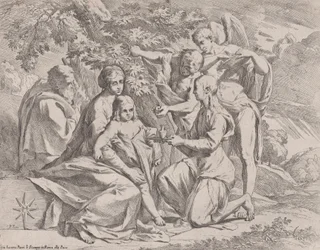 La Sagrada Familia alimentada por ángeles, ca. 1642-44