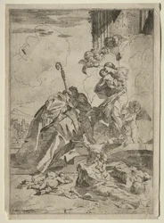 Tres santos luccheses intercediendo con la Virgen por las víctimas de la peste, ca. 1630-31